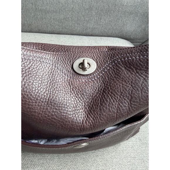 Coach 10132 Distressed Pebbled Leather Dark Brown Chelsea Shoulder Bag Y2K - Picture 13 of 15